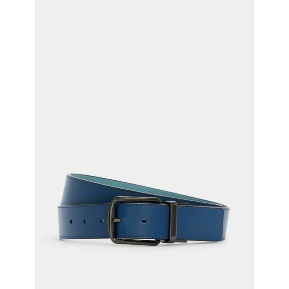 Coach Boxed Plaque And Harness Buckle Cut To Size Reversible Belt, 38 Mm New - Picture 2 of 7